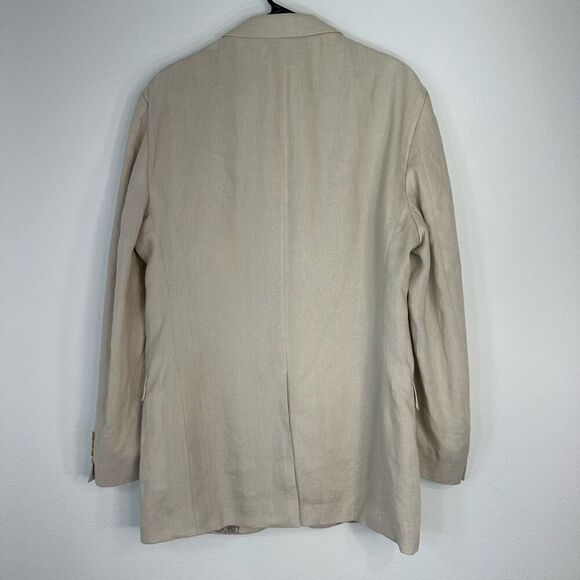 Lauren Ralph Lauren 100% Linen Cream Blazer Men’s 42L Two Buttons Pockets - Picture 2 of 10